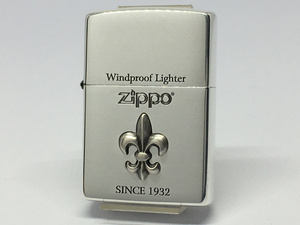 送料無料 ZIPPO[ジッポー]ワンポイントメタル ユリ シルバーいぶし 2YM-1