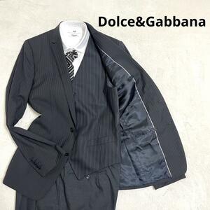 【極上の逸品】563 Dolce&Gabbana ドルチェアンドガッバーナ スリーピース セットアップスーツ ブラック 44