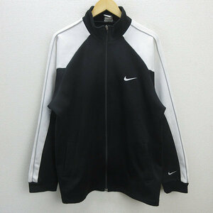 D■ナイキ/NIKE ラグラン ジャージジャケット JKT/大き目【XXL】白黒/MENS/87【中古】