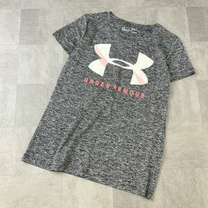 美品 under armor アンダーアーマー ビッグロゴ 半袖 tシャツ メンズ MDサイズ グレー