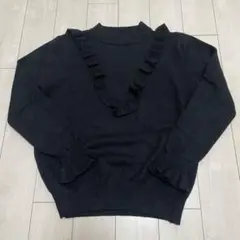 【美品】パラビオン　黒フリルニット