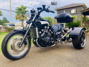 千葉発 全国配送ご自宅まで付いて最終値下げ10万円引き硬派のYAMAHA V -MAX 1200トライク人気のブラックワイドタイヤETCリアBOX付き!