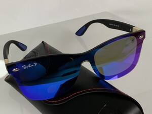 サングラス　Ray-Ban × Ferrari　コラボ　偏光ブルーレンズ　ブラック　専用ケース付