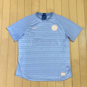 【美品】NIKE F.C. サッカーシャツ 総柄 ドライフィット フットサル L フットボール ユニフォーム プラクティスシャツ