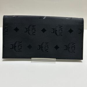 ☆未使用-美品☆ ◆MCM エムシーエム　スリム 長財布◆　ヴィセトス柄　ヴィンテージ　ナイロンキャンバス　ブラック 【送料無料】0109