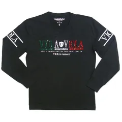 送料無料 ヴィオラ ルモーレ Y52114 黒 長袖 Tシャツ ビオラ VIOLA ストレッチ ロンT ロングTシャツ ラインストーン トップス カットソー きれいめ カジュアル メンズ MCF