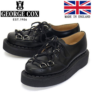 GEORGE COX (ジョージコックス) TIE-DOWN SKIPTON 15476 VI ラバーソール レザーシューズ 040 BLACK UK8-約27.0cm