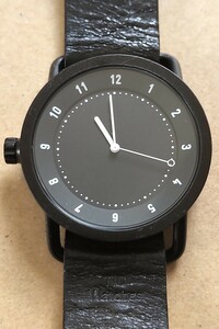 テッド ウォッチ TID WATCHES STOCKHOLM 電池交換済み 左リューズ 40mm 純正引通しレザーベルト仕様 ワイヤーラグケース 黒 インパクト大