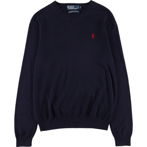 古着 ラルフローレン Ralph Lauren POLO by Ralph Lauren Vネック コットンニットセーター レディースS相当 /eaa485521