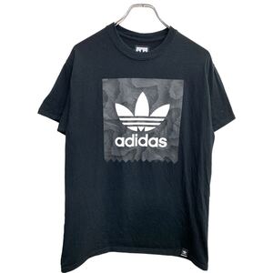 adidas 半袖 プリント Tシャツ Mサイズ アディダス ブラック コットン 古着卸 アメリカ仕入 t2408-4140