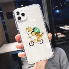 iPhoneケース　スマホケース　ソフト　iPhone15　猫　ねこ　透明