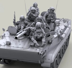 1/35 戦車 搭乗員7体セット 戦闘員 兵士 ガレージキット レジンキット 、ブラックホーク ミリタリー ジオラマ M1 10式