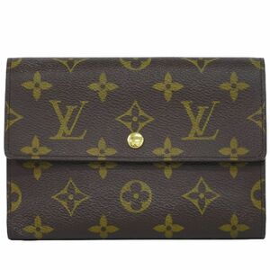 本物 ルイヴィトン LOUIS VUITTON LV ポルトトレゾール エテュイシェキエ モノグラム 折財布 ブラウン M61200