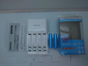 中古 SANYO eneloop lite 充電器セット 単4形eneloop lite2個セットN-TGL0104QS