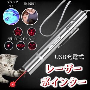 猫じゃらし LEDポインター おもちゃ USB充電 LEDライト ブラックライト LEDライト ライト 電気 光 レーザー 懐中電灯 猫用おもちゃ 愛猫