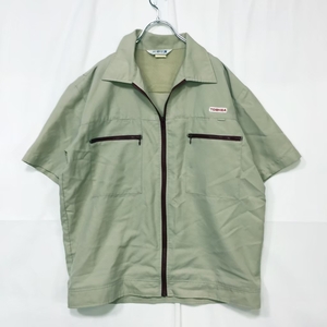 ◆お洒落な逸品◆大きいサイズ◆3L◆TOSHIBA 作業服 作業着 制服 ユニフォーム 半袖 シャツ ベージュ レッド サイズ3L メンズ K2 ｃ5104