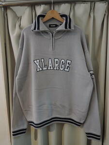 X-LARGE XLARGE エクストララージ ARCH LOGO HALF ZIP PULLOVER KNIT グレー Lサイズ 最新人気商品 値下げしました！