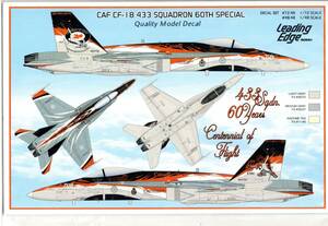 1/48　Leading Edge models リーディングエッジデカール LE 48-048 CAF CF-18 433SQUADRON 60th SPECIAL