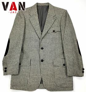 VAN JACKET ヴァンジャック テーラードジャケット ブレザー 金ボタン アイビー トラッド 日本製 ツイード エルボーパッチ くるみボタン