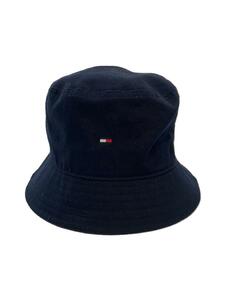 TOMMY HILFIGER◆バケットハット/-/コットン/NVY/無地/メンズ