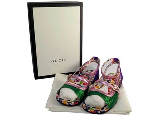 未使用品 グッチ GUCCI サンダル サイズ33 箱・保存袋付き サンダル 553599 KUSW0 3865