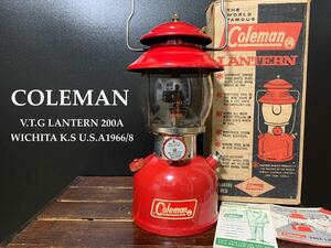 ビンテージ★コールマン/Coleman★ランタン/Lantern★200A/1966年8月【PYREXグローブ★PATENTS★底面SUNSHINE】超希少！玉数無！☆超美品☆