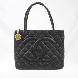 ◆ 1円 ～ CHANEL / シャネル 復刻トート バッグ ココマーク ゴールド金具 キャビアスキン ハンドバッグ ブラック 149760