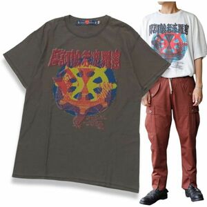 18 正規品 blackmeansブラックミーンズ 般若心経 LOGO S/S Tee 半袖コットン フロント ロゴ Tシャツ クルーネック Tee カットソー M グレー