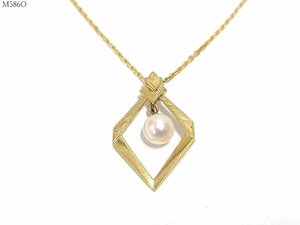 MIKIMOTO ミキモト パールネックレス トップ K14YG ゴールド 真珠 レディース アクセサリー M586OH