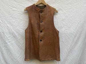 抜群の雰囲気 British Army Jerkin Leather Vest ヴィンテージ レザー ジャーキンベスト 英国軍 VINTAGE 40s50s60s