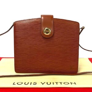 極 美品 袋付 LOUIS VUITTON ルイヴィトン カプチン エピ レザー 本革 ターンロック ショルダーバッグ ポシェット ブラウン 42252