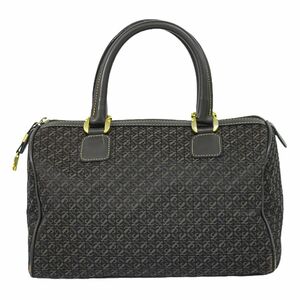 本物 ロエベ LOEWE アナグラム ミニ ボストンバッグ ハンドバッグ キャンバス ブラウン