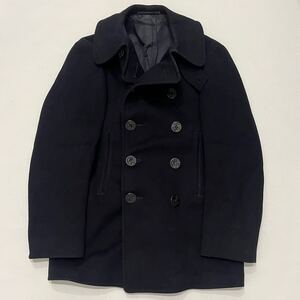 k523 30s ビンテージ US NAVY NAVAL CLOTHING FACTRY ピーコート Pコート 10ボタン ウール アンカーボタン vintage 海軍