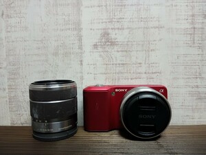 SONY ソニー ミラーレス一眼カメラ　NEX-3 SEL16F28 0.24m/0.8ff E3.5-5.6/18/55 OSS レンズ　ジャンク