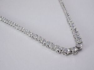 【5880】SILVER シルバー 925 キュービックジルコニア ネックレス アクセサリー 長さ約42cm TIA