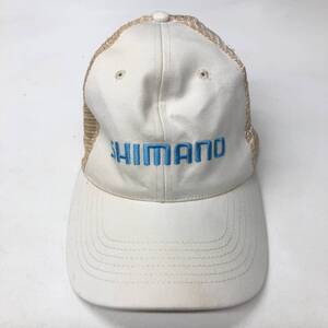 90s シマノ SHIMANO フィッシングキャップ ベージュ系 メッシュキャップ フリーサイズ②