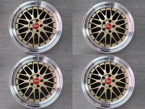 送料無料 【 BBS LM LMP086 4本 】 18インチ 10J +20 PCD114.3 5H ハブ径約66mm ゴールド ハブリング付き 【602081ジ】