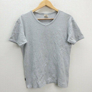 y■アヴィレックス/AVIREX ストレッチTシャツ/サーマル■灰【メンズL】MENS/9【中古】