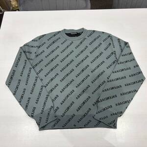 BALENCIAGA バレンシアガ ニット セーター 2022 Logo-Intarsia ウール×ポリエステル 724626 カーキ XS