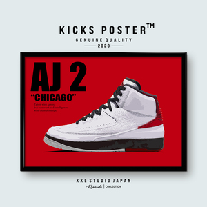 AJ2 エアジョーダン2 シカゴ 2022 Air Jordan 2 Chicago 2022 キックスポスター 送料無料 AJ2-12