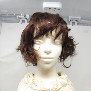 81-00021 【ジャンク品】 LNY パーマヘアーショートウィッグ レディース ライトブラウン