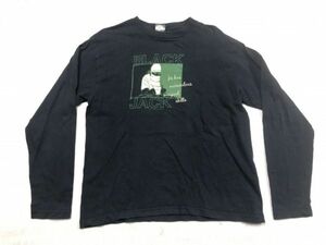 手塚治虫ワールド ブラックジャック オールド レトロ 古着 漫画 アニメ ロンT 長袖Tシャツ カットソー メンズ L 黒