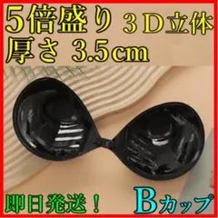 ５倍盛り 3D立体 ヌーブラ シリコンブラ B 黒 激盛り 水着育乳 nubra