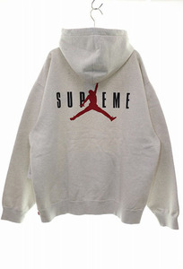 シュプリーム SUPREME x JORDAN HOODED SWEATSHIRT ASH GREY L ジョーダン フーデッド スウェットシャツ パーカー 【ブランド古着ベクトル