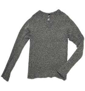 定価2万 wjk hot wool V neck knit S グレー ウールVネックニット akm 1piu ジュンハシモト 