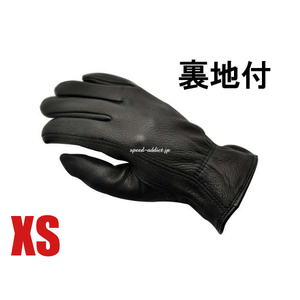 NAPA GLOVE 810FL 裏地付 BLACK XS/ナパグローブ黒ブラック裏起毛バイク用手袋鹿革本革防寒防雨レザーグローブシンプルアメリカ男性用usa