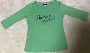 BURBERRY BLUE LABEL バーバリー　ブルーレーベル　グリーン　7分袖　Tシャツ　　サイズ38