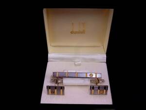 ◎№2560◎■良品■【ｄunhill】ダンヒル【シルバー・ゴールド】■カフス＆ネクタイピン セット♪