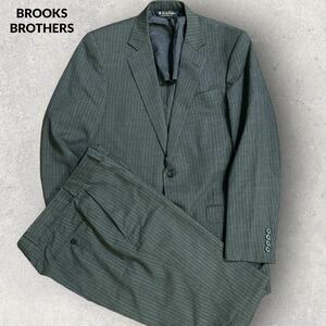 美品 BROOKS BROTHERS ストライプ セットアップスーツ 38REG グレー