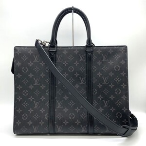 LOUIS VUITTON ルイ・ヴィトン サックプラ・ホリゾンタル ジップ ビジネスバッグ ショルダー 2way モノグラムエクリプス ブラック M11742